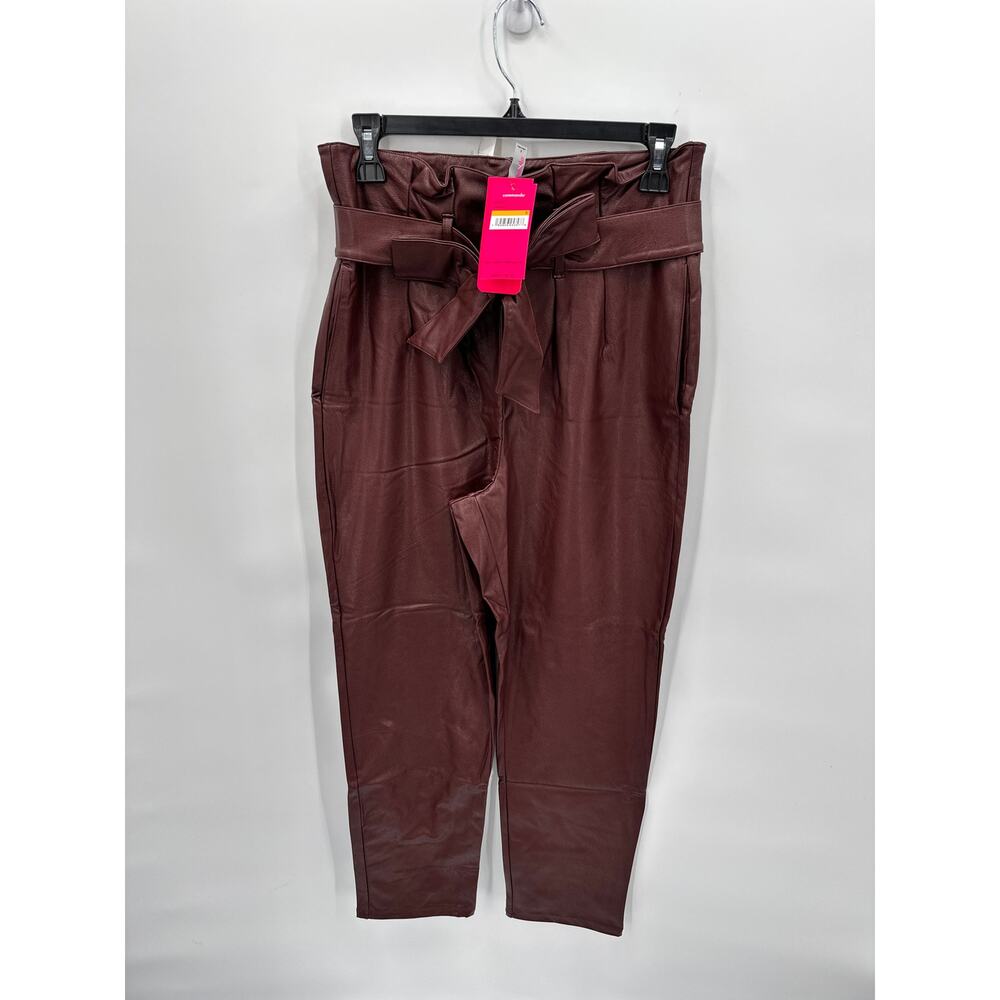 COMMANDO NWT Faux Leather Paperbag Pants in Oxblood // S - Picture 5 of 12